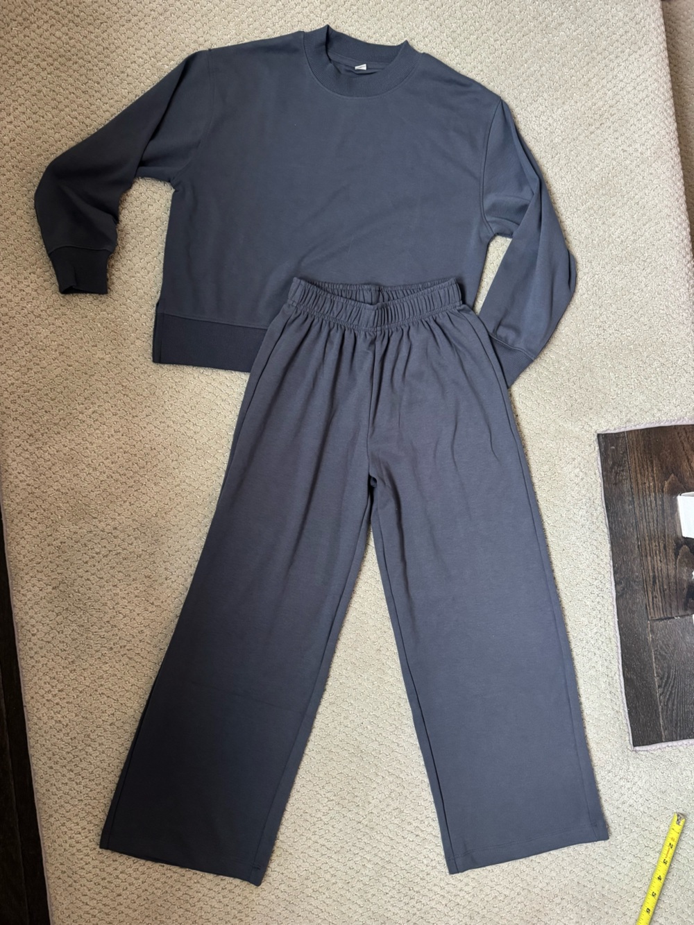 ZARA Girls Matching Sweatshirt & Wide Leg Pants Set Gray 9-10Y lounge